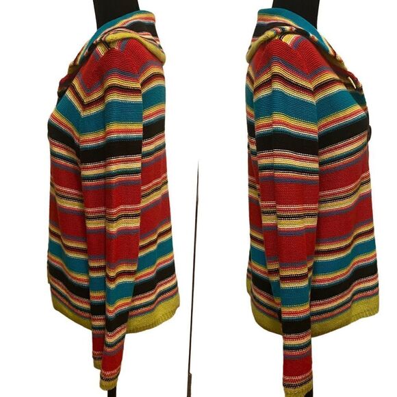 Sag Harbor Sport Multicolor Striped Cardigan Size Medium - Picture 3 of 11